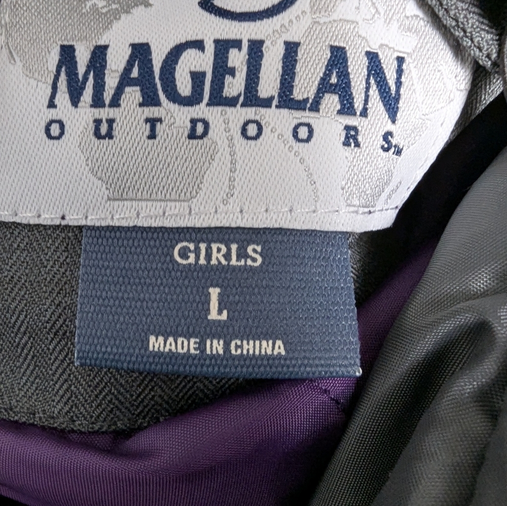 Magellan Outdoors 2 layer Purple Hooded Coat Girls Size Large - Picture 10 of 10
